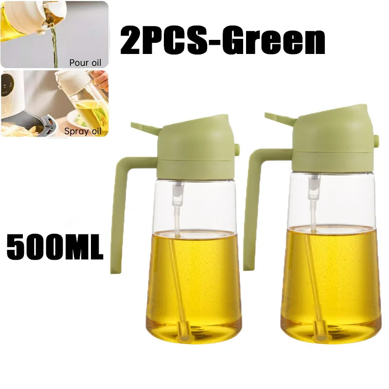 Borrifador de Óleo 200/300/500ml para Churrasco e Cozinha – Spray para Azeite, Garrafa Plástica para Pulverizar Óleo, Frasco Vazio para Vinagre ou Pincel de Óleo.