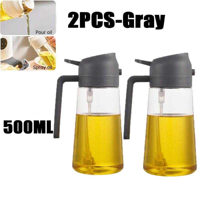 Borrifador de Óleo 200/300/500ml para Churrasco e Cozinha – Spray para Azeite, Garrafa Plástica para Pulverizar Óleo, Frasco Vazio para Vinagre ou Pincel de Óleo.