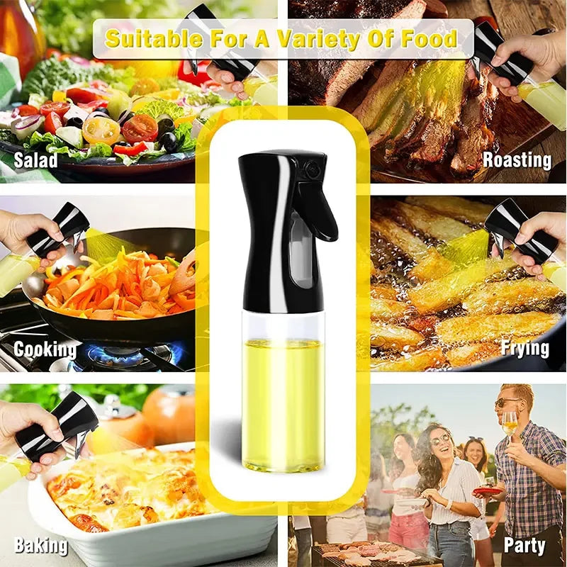 Borrifador de Óleo 200/300/500ml para Churrasco e Cozinha – Spray para Azeite, Garrafa Plástica para Pulverizar Óleo, Frasco Vazio para Vinagre ou Pincel de Óleo.