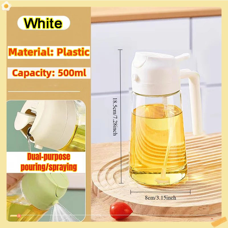 Borrifador de Óleo 200/300/500ml para Churrasco e Cozinha – Spray para Azeite, Garrafa Plástica para Pulverizar Óleo, Frasco Vazio para Vinagre ou Pincel de Óleo.
