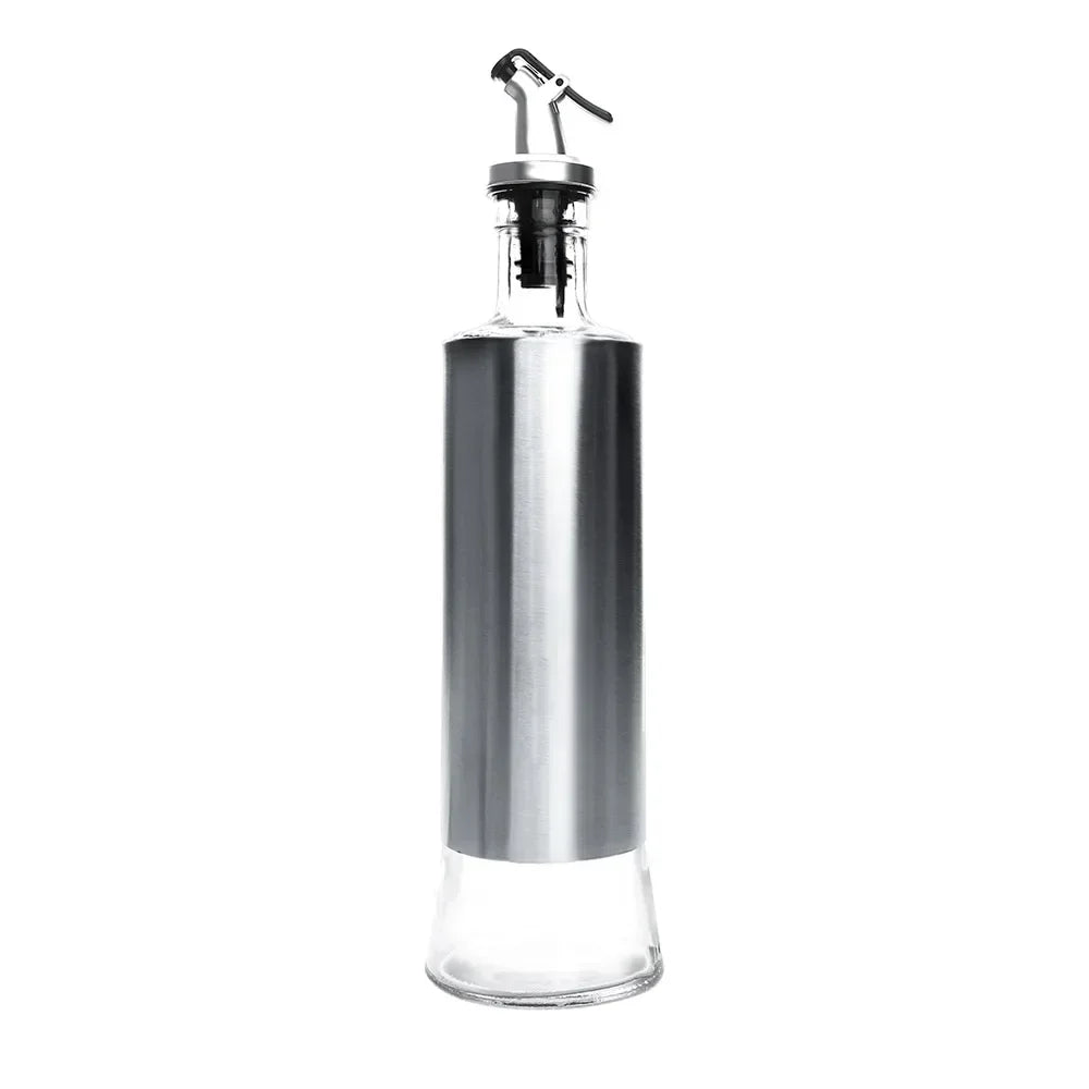 Garrafa de Óleo em Aço Inoxidável Antigotejamento – Dispensador para Molho de Soja, Vinagre e Temperos, Frasco Resistente para Condimentos e Acessórios de Cozinha.
