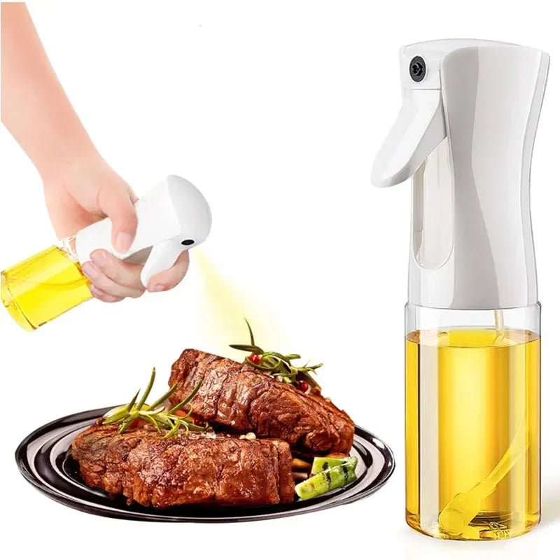 Borrifador de Óleo 200/300/500ml para Churrasco e Cozinha – Spray para Azeite, Garrafa Plástica para Pulverizar Óleo, Frasco Vazio para Vinagre ou Pincel de Óleo.