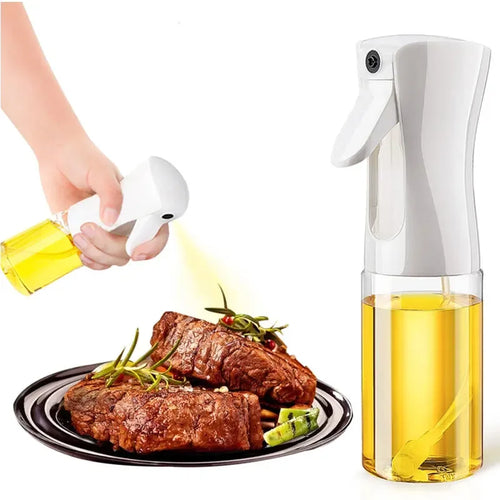 Borrifador de Óleo 200/300/500ml para Churrasco e Cozinha – Spray para Azeite, Garrafa Plástica para Pulverizar Óleo, Frasco Vazio para Vinagre ou Pincel de Óleo.