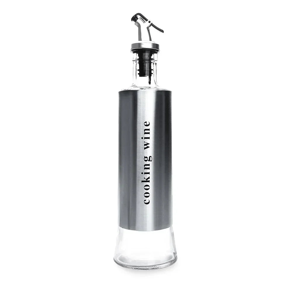 Garrafa de Óleo em Aço Inoxidável Antigotejamento – Dispensador para Molho de Soja, Vinagre e Temperos, Frasco Resistente para Condimentos e Acessórios de Cozinha.