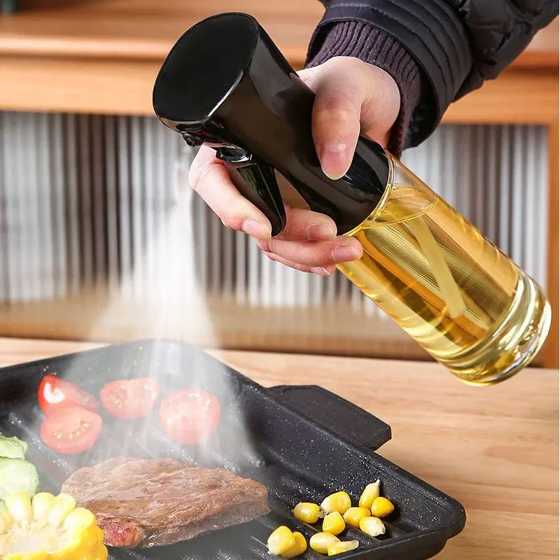 Borrifador de Óleo 200/300/500ml para Churrasco e Cozinha – Spray para Azeite, Garrafa Plástica para Pulverizar Óleo, Frasco Vazio para Vinagre ou Pincel de Óleo.