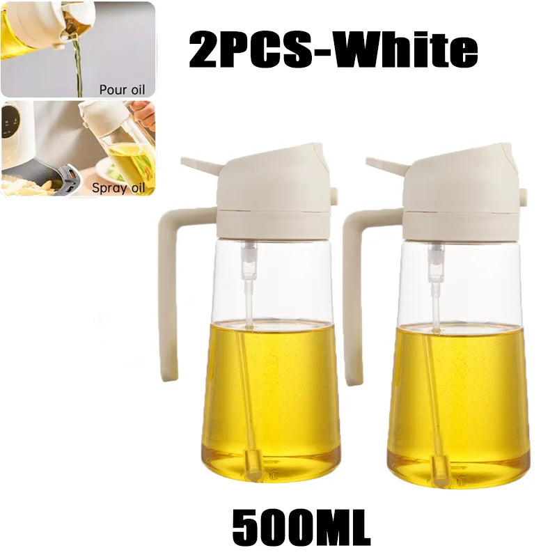 Borrifador de Óleo 200/300/500ml para Churrasco e Cozinha – Spray para Azeite, Garrafa Plástica para Pulverizar Óleo, Frasco Vazio para Vinagre ou Pincel de Óleo.
