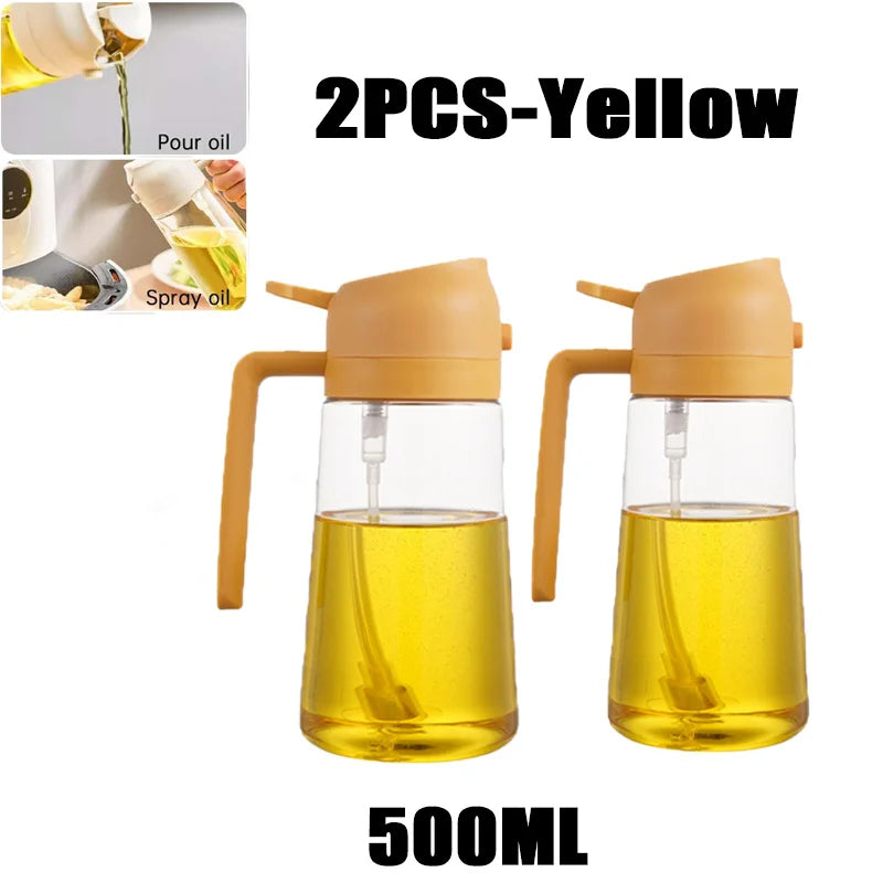 Borrifador de Óleo 200/300/500ml para Churrasco e Cozinha – Spray para Azeite, Garrafa Plástica para Pulverizar Óleo, Frasco Vazio para Vinagre ou Pincel de Óleo.
