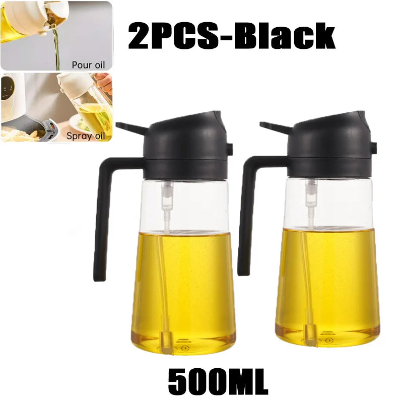 Borrifador de Óleo 200/300/500ml para Churrasco e Cozinha – Spray para Azeite, Garrafa Plástica para Pulverizar Óleo, Frasco Vazio para Vinagre ou Pincel de Óleo.