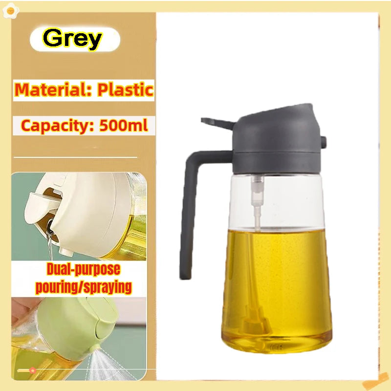 Borrifador de Óleo 200/300/500ml para Churrasco e Cozinha – Spray para Azeite, Garrafa Plástica para Pulverizar Óleo, Frasco Vazio para Vinagre ou Pincel de Óleo.
