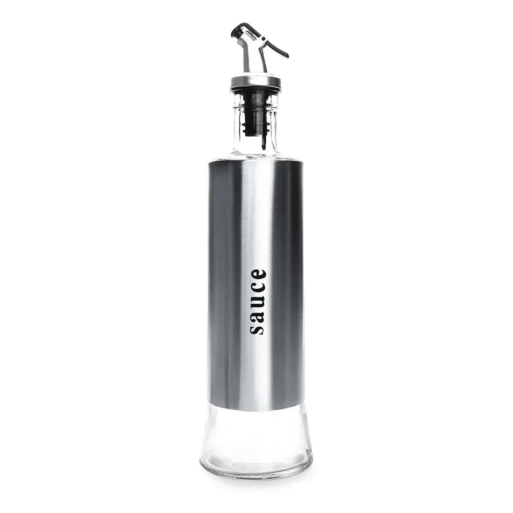 Garrafa de Óleo em Aço Inoxidável Antigotejamento – Dispensador para Molho de Soja, Vinagre e Temperos, Frasco Resistente para Condimentos e Acessórios de Cozinha.