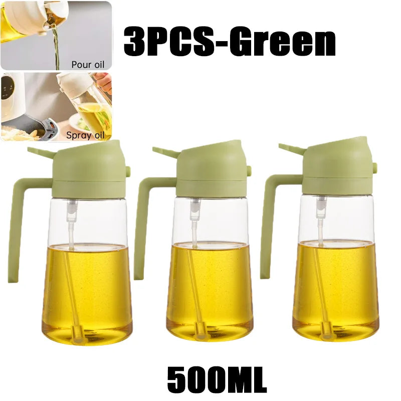 Borrifador de Óleo 200/300/500ml para Churrasco e Cozinha – Spray para Azeite, Garrafa Plástica para Pulverizar Óleo, Frasco Vazio para Vinagre ou Pincel de Óleo.