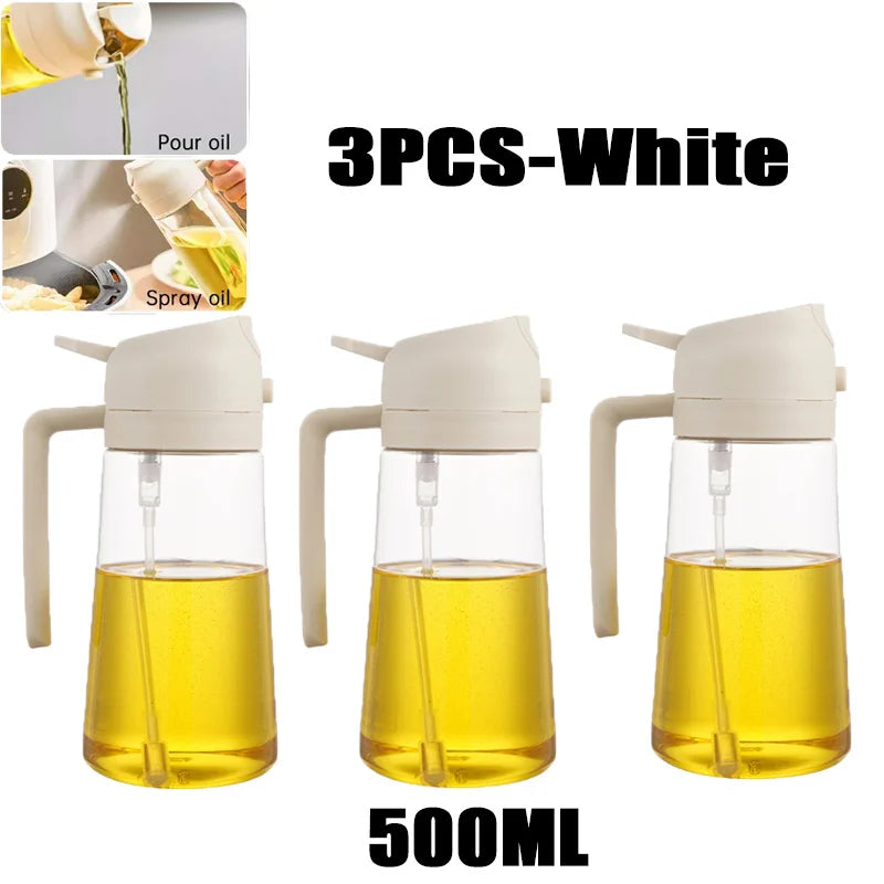 Borrifador de Óleo 200/300/500ml para Churrasco e Cozinha – Spray para Azeite, Garrafa Plástica para Pulverizar Óleo, Frasco Vazio para Vinagre ou Pincel de Óleo.